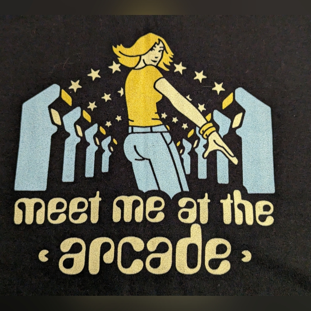 Meet Me at the Arcade Video Game T-Shirt Women 2XL Black New